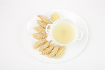 A beautiful snack. Dish on white background