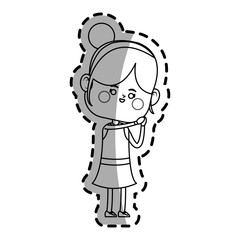 kawaii girl icon over white background.vector illustration