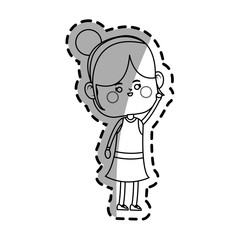 Obraz premium kawaii girl icon over white background.vector illustration