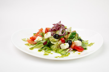 Vegetable salad on a white background