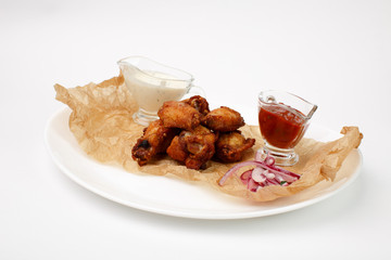 A beautiful snack. Dish on white background