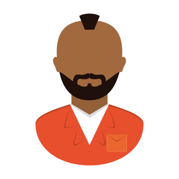 jail prisoner with dark skin icon image vector illustration design 