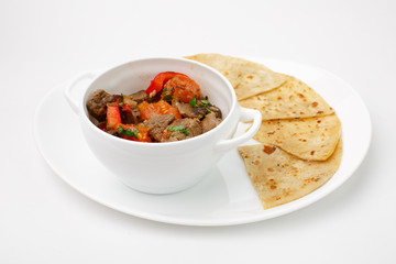 A beautiful snack. Dish on white background