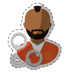 jail prisoner with dark skin icon image vector illustration design 