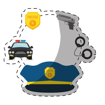police crime fighting  icon image vector illustration design 