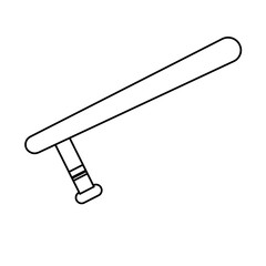 police baton  icon image black line  vector illustration design 