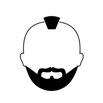 bearded man with mohawk icon image vector illustration design 