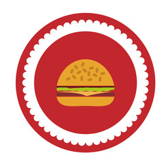 hamburger fast food icon image vector illustration design 