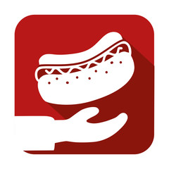 hot dog fast food emblem image vector illustration design 