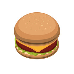 hamburger fast food icon image vector illustration design 