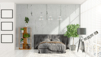 Modern bright interior . 3D rendering