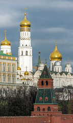 Fototapeta na wymiar Tower, belfry and Temples of Moscow Kremlin, Russia