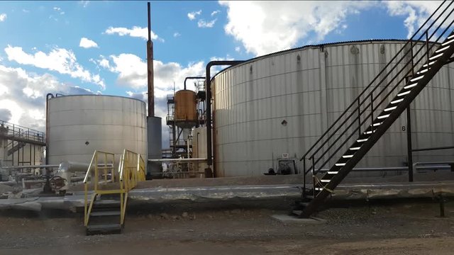 Driving by a oil refinery, near Tonopah, Nevada, United states of america