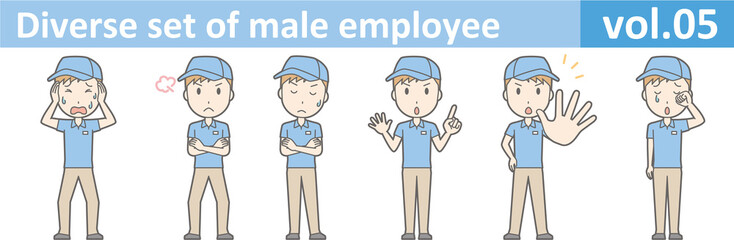 Diverse set of male employee, EPS10 vol.05