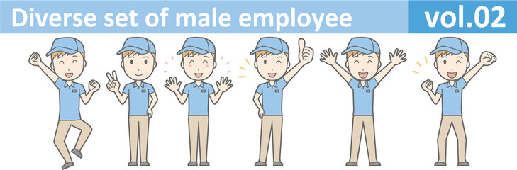Diverse set of male employee, EPS10 vol.02