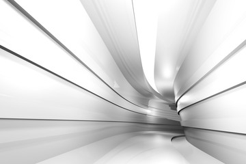 Fototapeta premium Streszczenie architektoniczne tło geometryczne z tunelem do perspektywy. Renderowania 3D