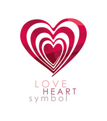 Love Heart Symbol. Optical illusion reiteration inside itself.