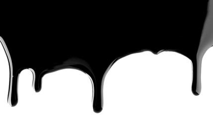 Black fluid on white background