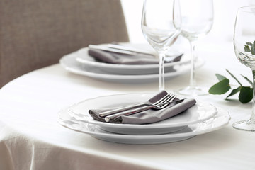 Elegant table setting for dinner