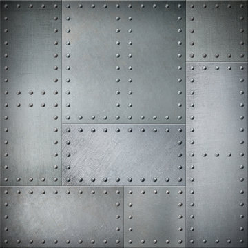 Metal with rivets steel background or texture