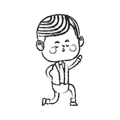 kawaii boy icon over white background. vector illustration