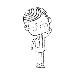 kawaii boy icon over white background. vector illustration
