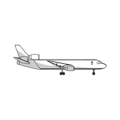 Fototapeta na wymiar airplane icon over white background. vector illustration