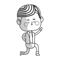 kawaii boy icon over white background. vector illustration