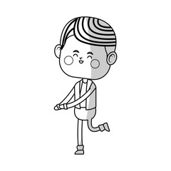 kawaii boy icon over white background. vector illustration