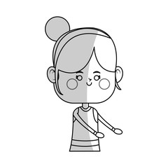 kawaii girl icon over white background. vector illustration