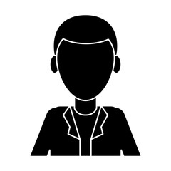 silhouette young man with jacket portrait modern vector illustration eps 10