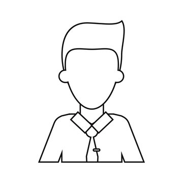 man employee work business thin line vector illustration eps 10