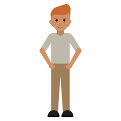 man young tshirt standing stylish vector illustraton eps 10