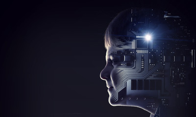 Little guy dreaming . Mixed media