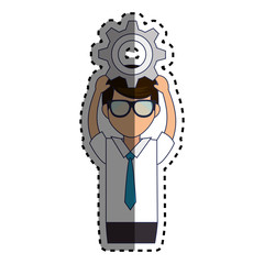 businessman character avatar isolated vector illustration design