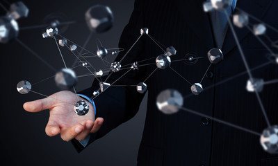 Networking and communication concept . Mixed media