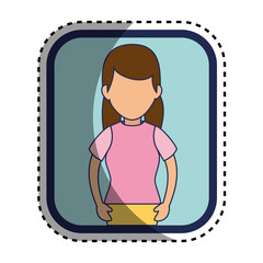 cute woman avatar casual vector illustration design
