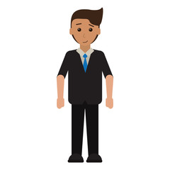 cartoon young man with suit tie employee vector illustration eps 10