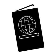 silhouette passport identication document travel vector illustration eps 10