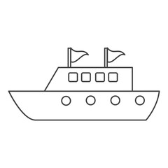 yacht luxury travel destination thin line vector illustration eps 10