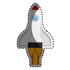 rocket fly in the space icon vector illustration design