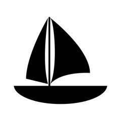 silhouette sailboat navigation water recreation vector illustration eps 10
