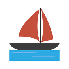 sailboat navigation water recreation vector illustration eps 10