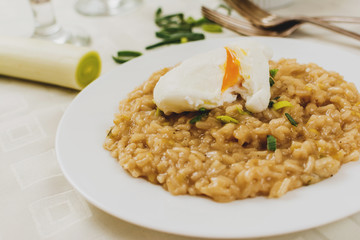 Risotto with leek