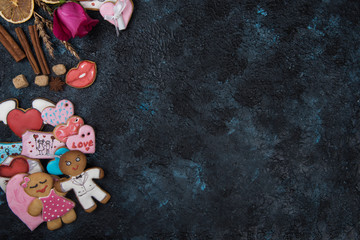 Obraz na płótnie Canvas Gingerbreads for Valentines Day