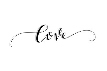 Valentine`s Day  hand drawn Lettering Design Set Vector illustration.