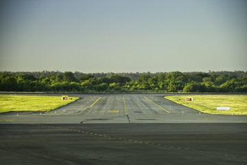 empty airplane track in airport