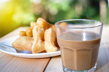 Chinese Donut with Thai Traditional Coffee