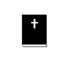 monochrome silhouette with holy bible vector illustration