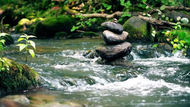 beautiful cold fresh river landscape